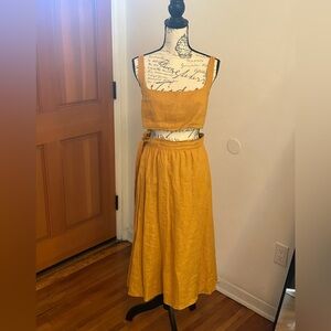 Reformation Palm Linen Skirt Set